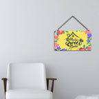 Sweet Home Floral Design Wooden Wall Hanger for Home|Office|Living Room|Gift - Harshita Craft