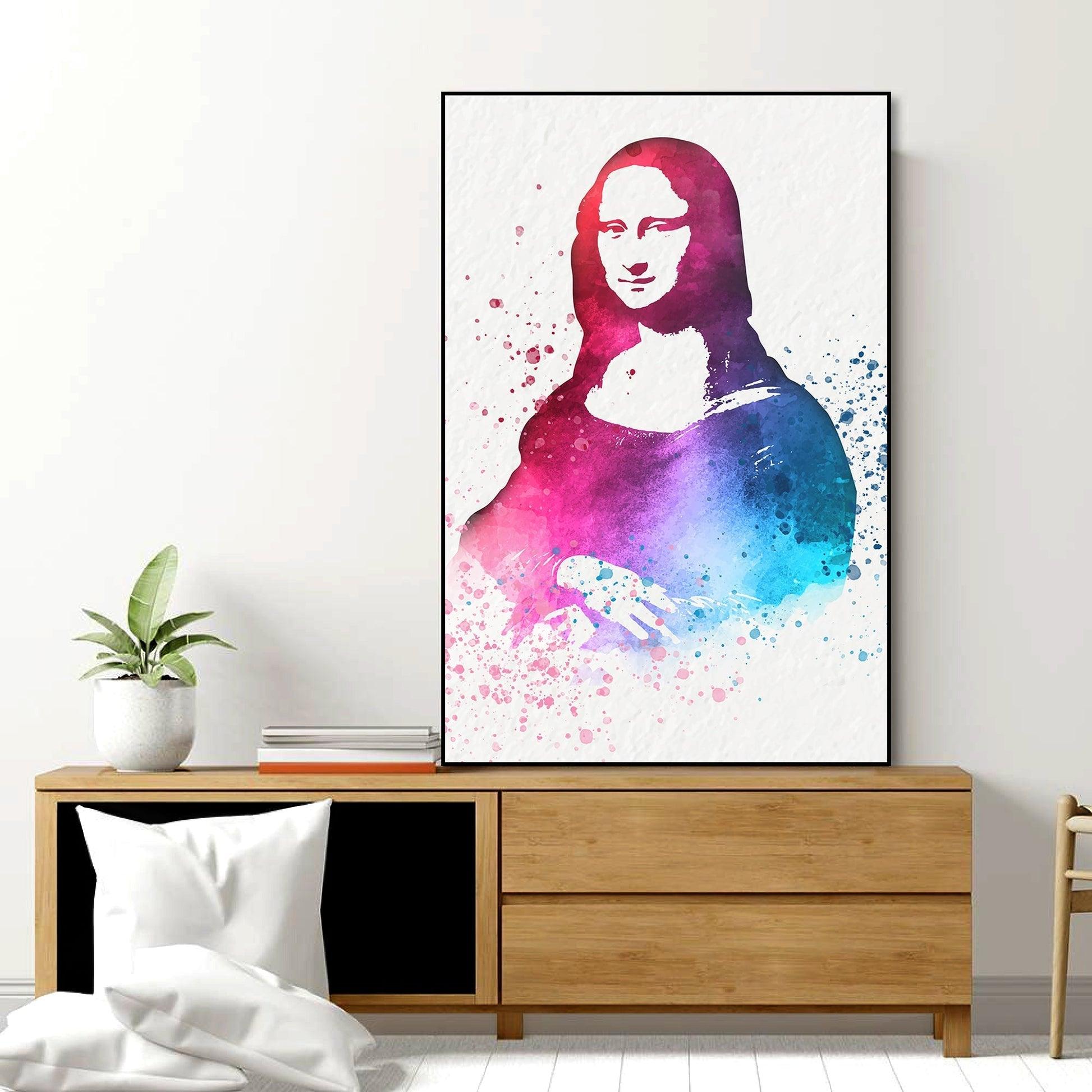 Mona Lisa Modern Art Floating Canvas Wall Painting - Decor Mantra 