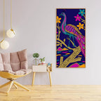 Beautiful Peacock with Flower art Premium Wall Painting - Decor Mantra 