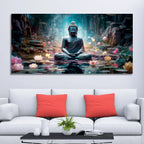 Spiritual Buddha Statue Premium Canvas Wall Painting HarshitaCraft