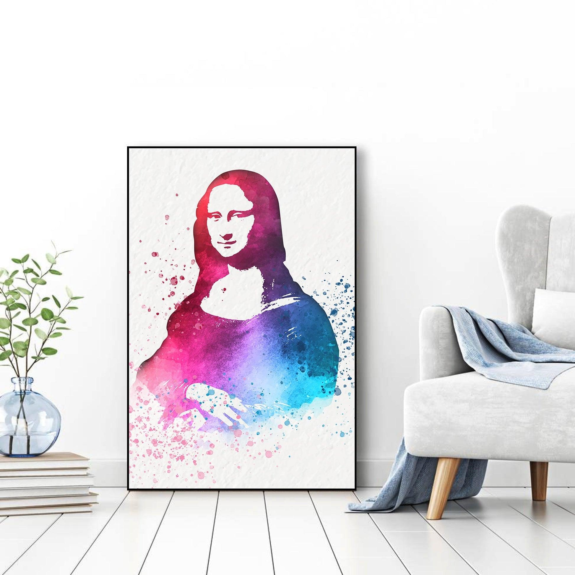 Mona Lisa Modern Art Floating Canvas Wall Painting - Decor Mantra 