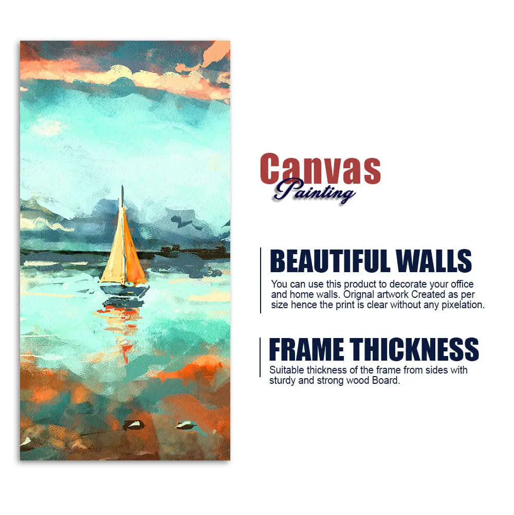 Thailand Picture of Tourists on the Long Tail Boat Canvas Wall Painting Decor Mantra