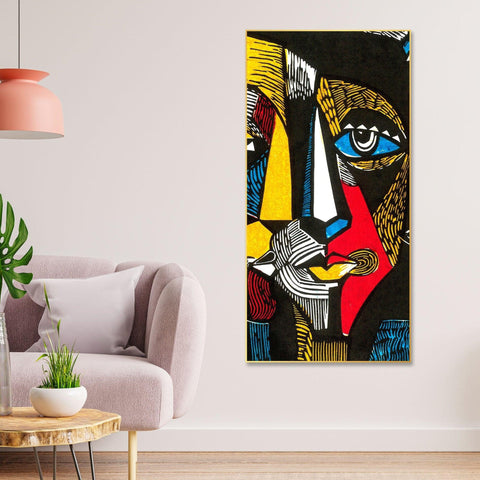 Abstract Faces Floating Canvas Wall Painting - Decor Mantra 