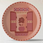 Vibrant Bohemian Art for Spaces window flower porcelain plate - Harshita Craft