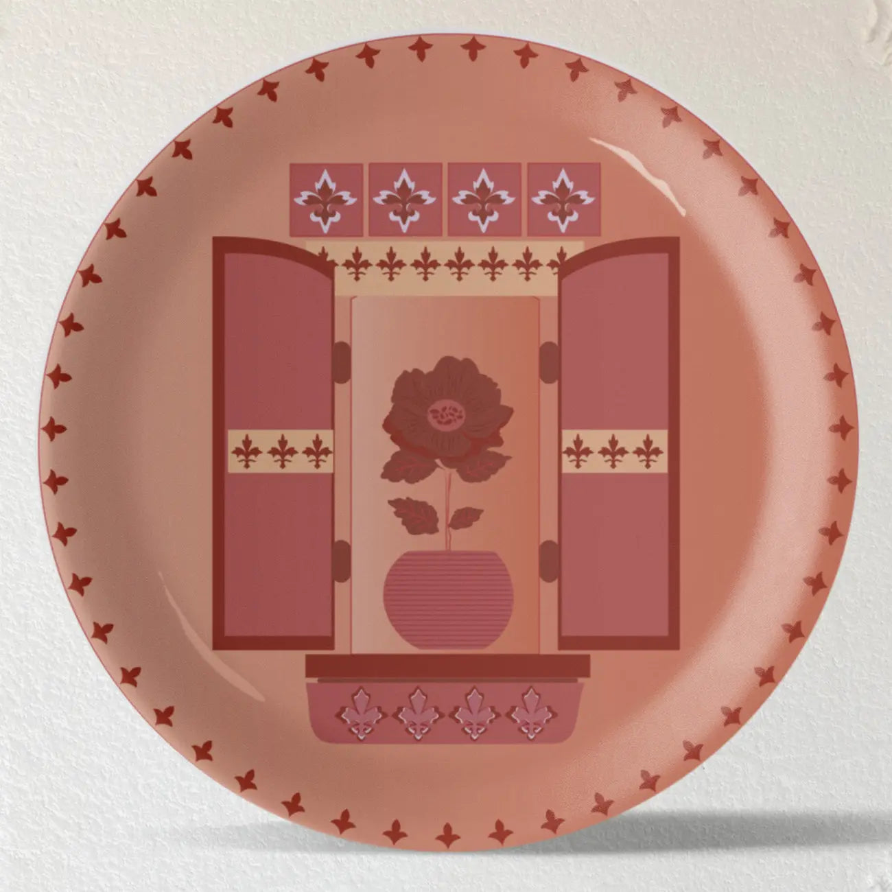 Vibrant Bohemian Art for Spaces window flower porcelain plate - Harshita Craft