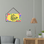 Sweet Home Floral Design Wooden Wall Hanger for Home|Office|Living Room|Gift - Harshita Craft