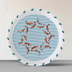 Sea-Inspired fish Abstract Art Collection Porcelain Wall Plate - Harshita Craft