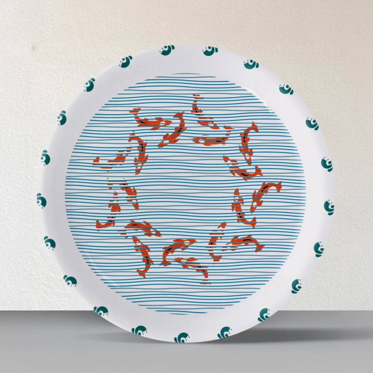 Sea-Inspired fish Abstract Art Collection Porcelain Wall Plate - Harshita Craft