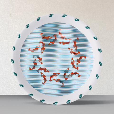 Sea-Inspired fish Abstract Art Collection Porcelain Wall Plate