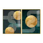 Golden Birds Flying Floating Acrylic Wall Painting Set of 2 - Decor Mantra 