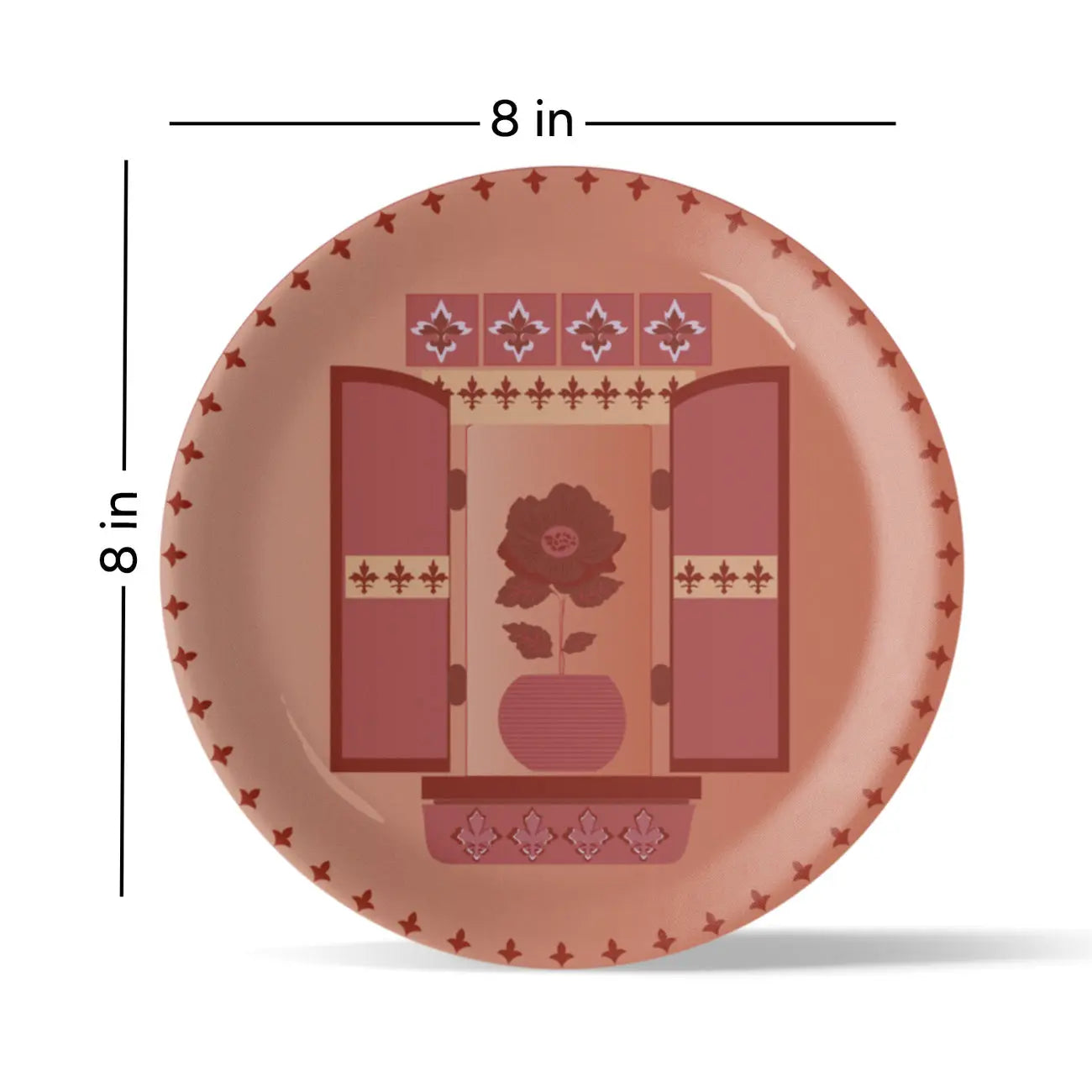 Vibrant Bohemian Art for Spaces window flower porcelain plate - Harshita Craft