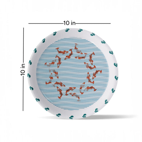 Sea-Inspired fish Abstract Art Collection Porcelain Wall Plate