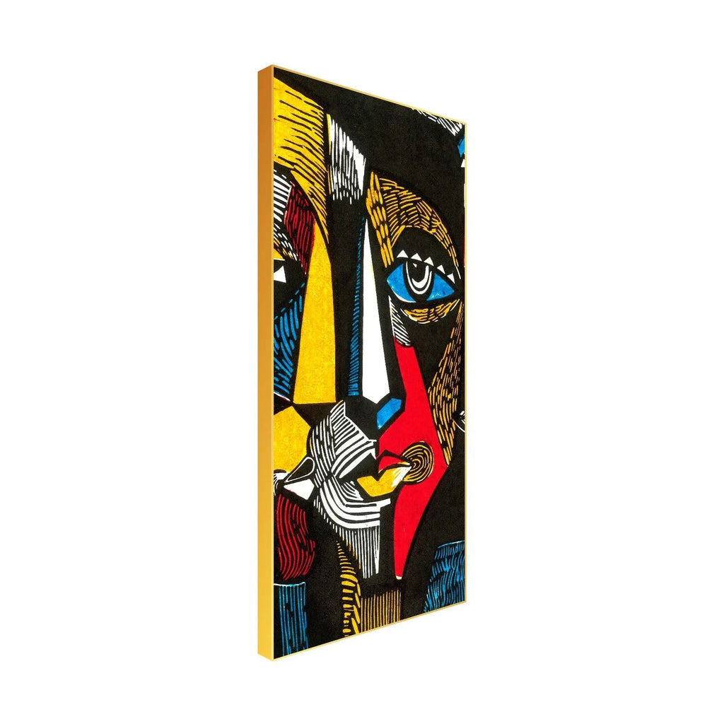 Abstract Faces Floating Canvas Wall Painting - Decor Mantra 
