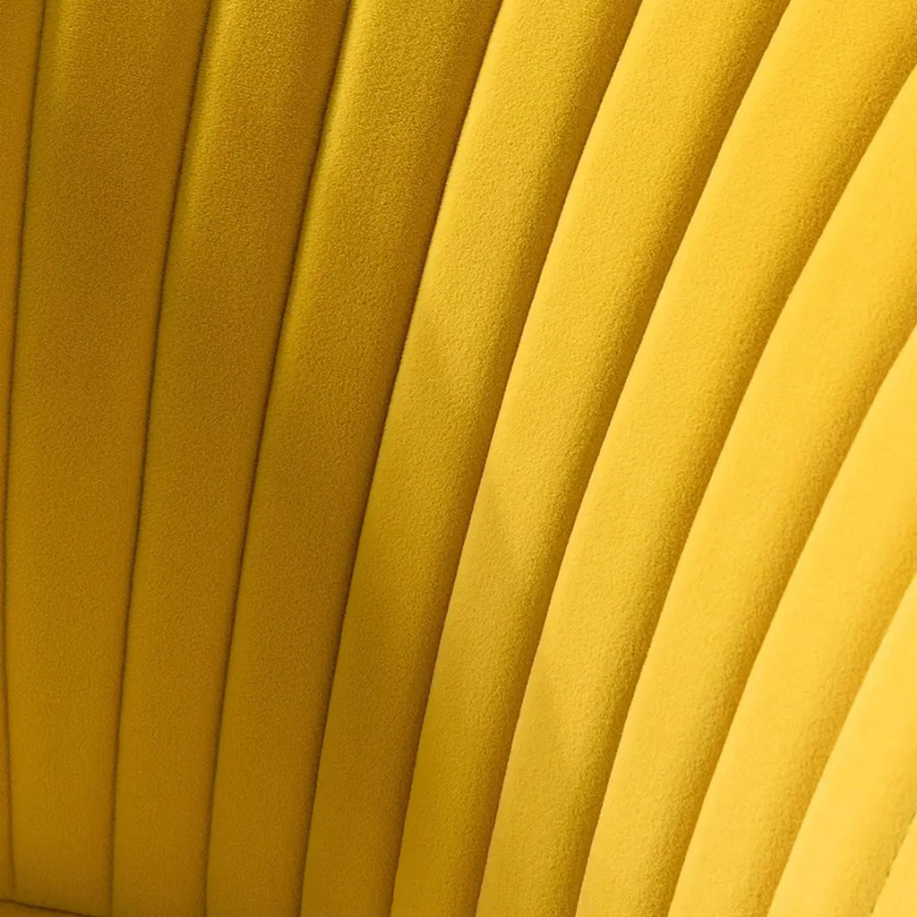 Classic Style Curved Back Yellow Velvet Accent Chair DECORMANTRA