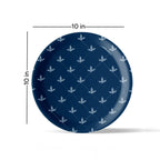 Elegant Blue and White Plate Blue Pottery symmetry flower Inspired plate - Harshita Craft