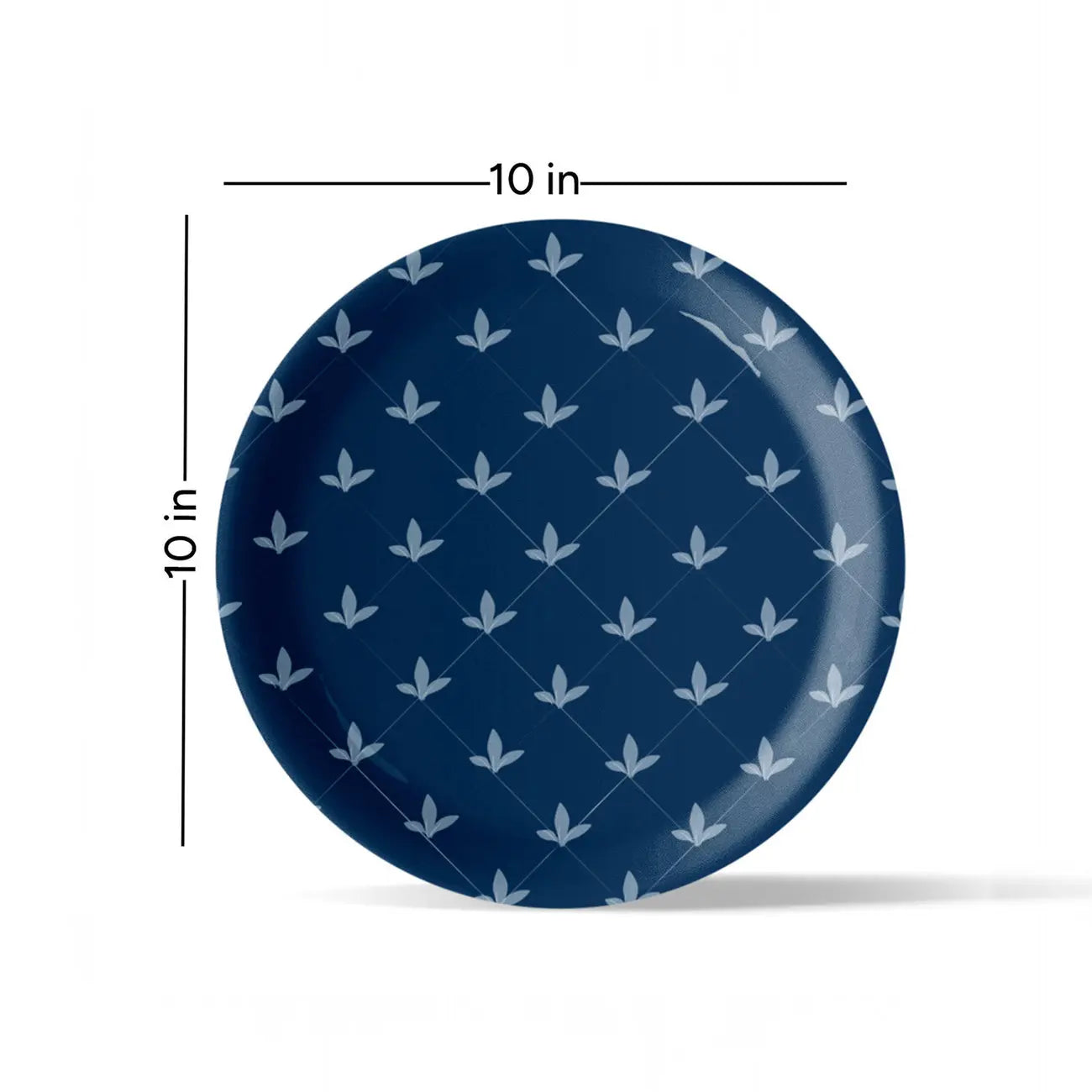 Elegant Blue and White Plate Blue Pottery symmetry flower Inspired plate - Harshita Craft