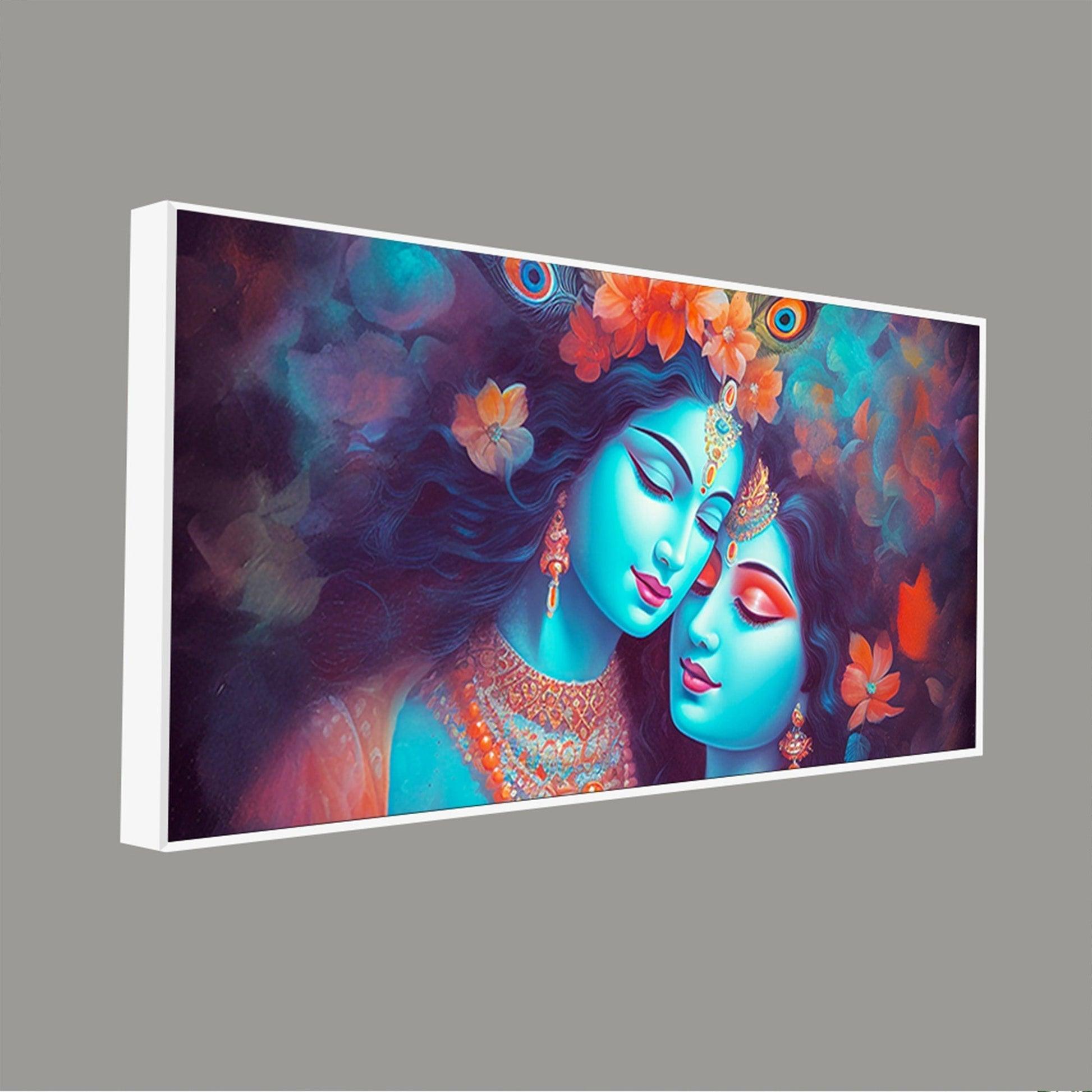 Divine Aura Radha Krishna Canvas Wall Painting - Decor Mantra 