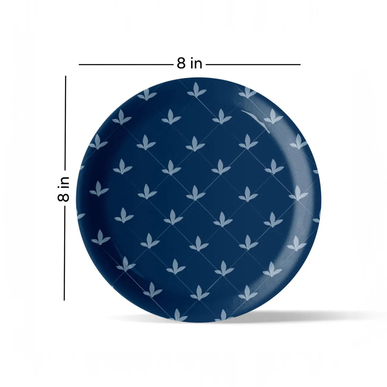 Elegant Blue and White Plate Blue Pottery symmetry flower Inspired plate - Harshita Craft