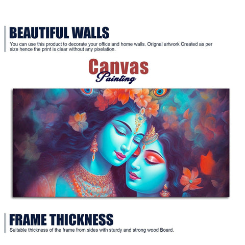 Divine Aura Radha Krishna Canvas Wall Painting - Decor Mantra 