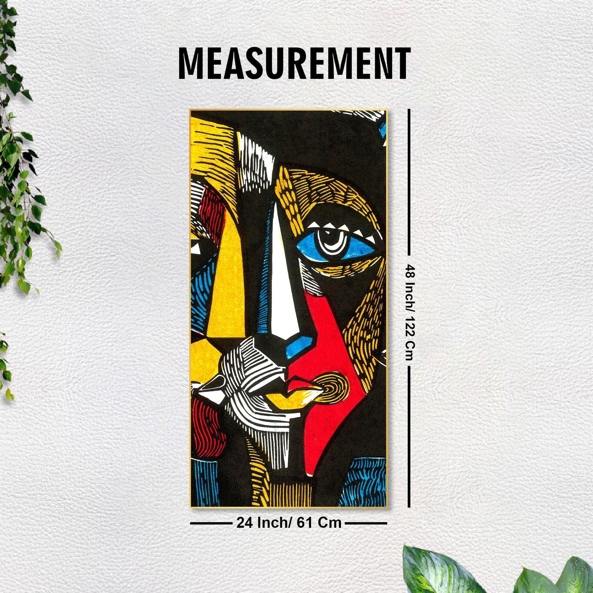 Abstract Faces Floating Canvas Wall Painting - Decor Mantra 