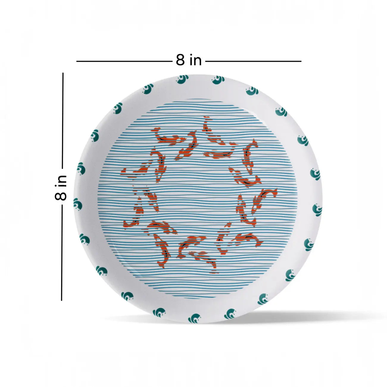 Sea-Inspired fish Abstract Art Collection Porcelain Wall Plate - Harshita Craft
