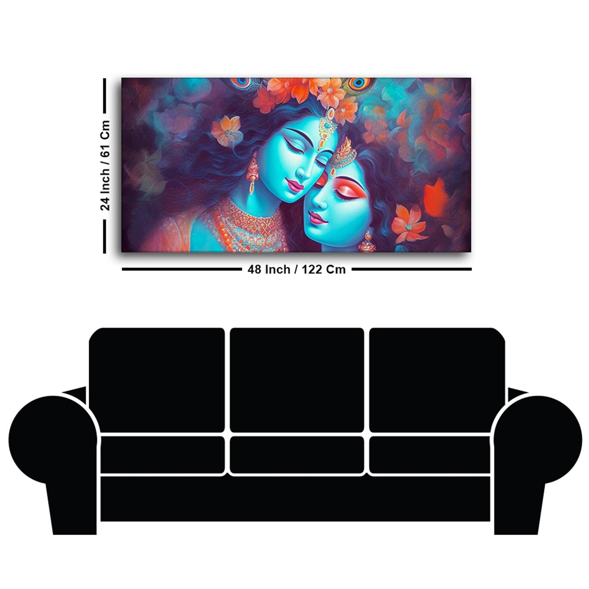 Divine Aura Radha Krishna Canvas Wall Painting - Decor Mantra 