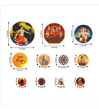 Decorative Wooden Wall Hanging Decoration Item for Home | Office | Gift | Decor Art Livingroom, Bedroom | Stylish Modern Artwork (WPS_143N) Pack of 11 Pieces - Decor Mantra 