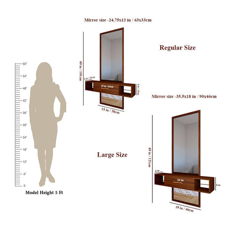 Classic Modern Atractive Premium Wooden Dressing Table Mirror - Decor Mantra 