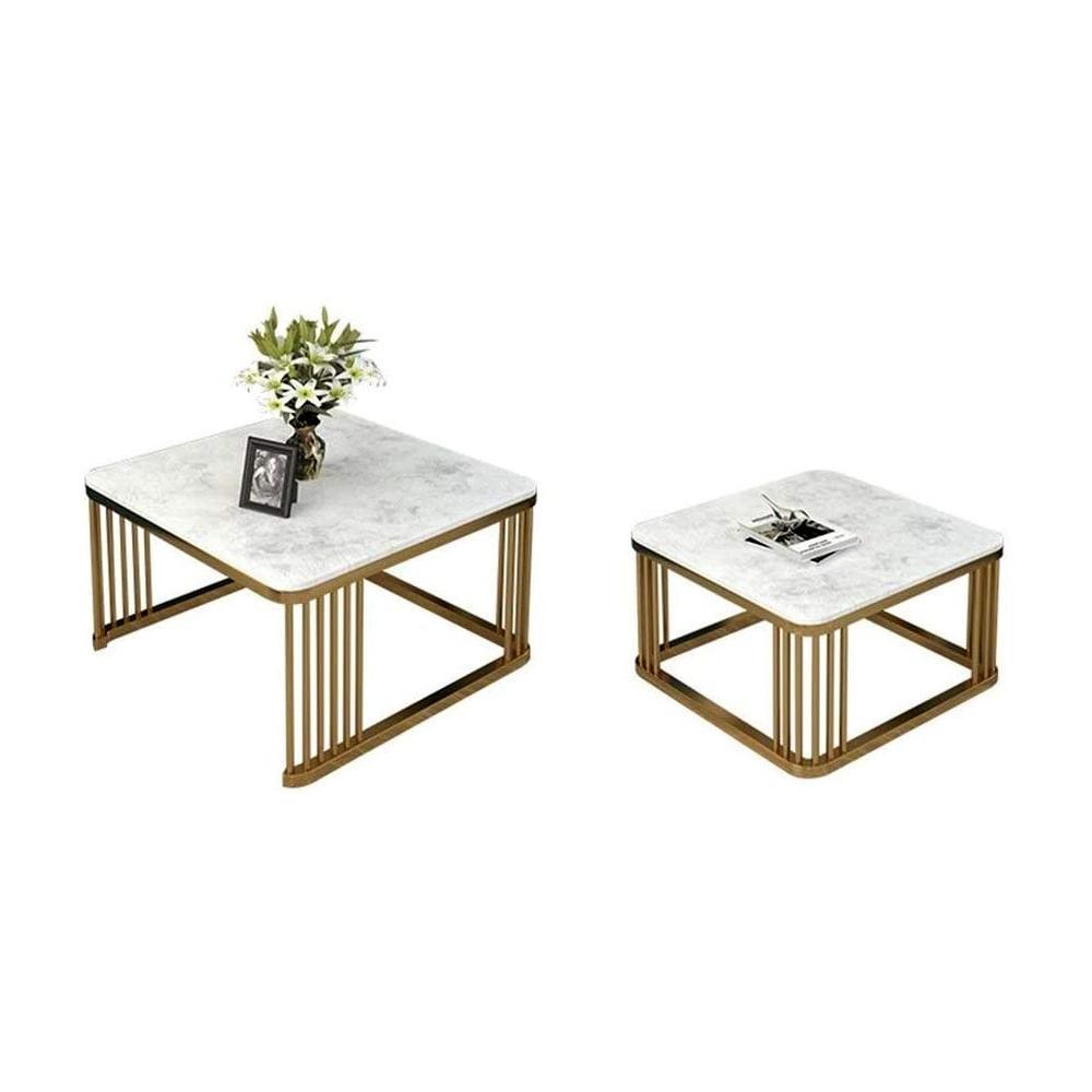 Premium Square Tethered Metallic Table Set of 2 - Decor Mantra 