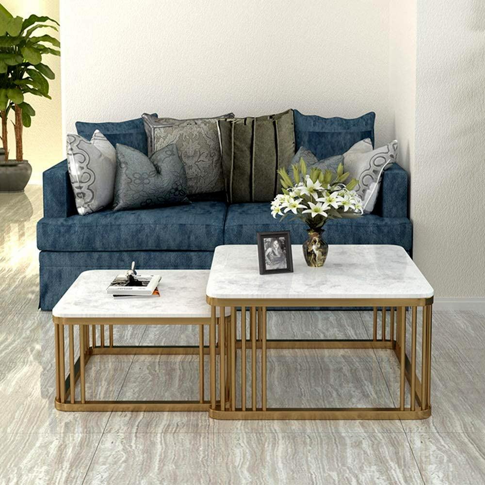 Premium Square Tethered Metallic Table Set of 2 - Decor Mantra 