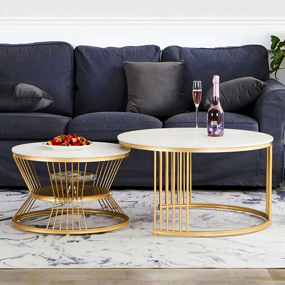 Golden Coffee Table Duo, a Classic Style Complement - Decor Mantra 