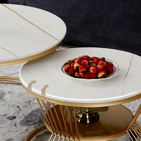 Golden Coffee Table Duo, a Classic Style Complement - Decor Mantra 