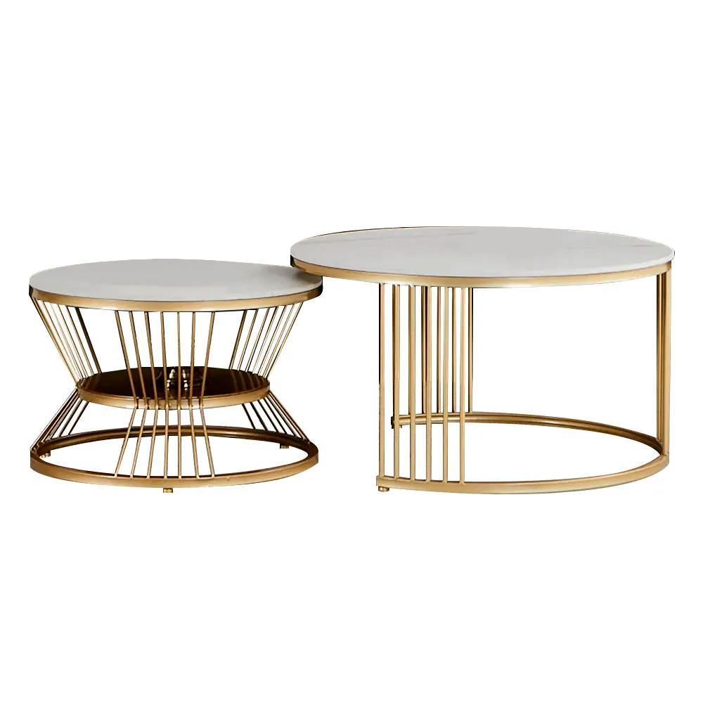 Golden Coffee Table Duo, a Classic Style Complement - Decor Mantra 