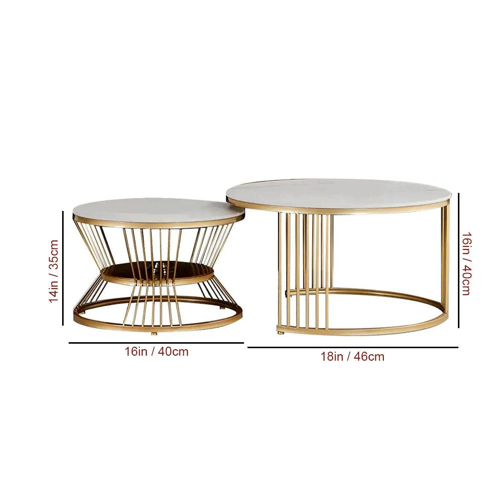 Golden Coffee Table Duo, a Classic Style Complement - Decor Mantra 
