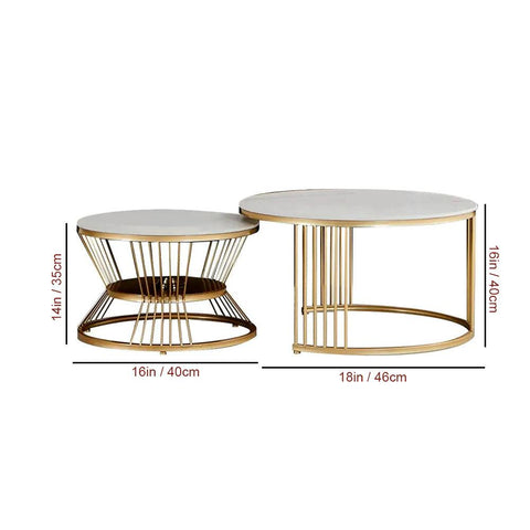 Golden Coffee Table Duo, a Classic Style Complement - Decor Mantra 