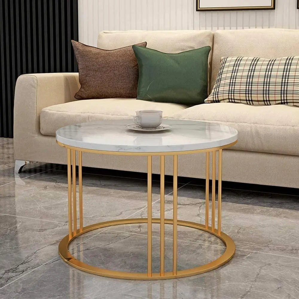 Modern Classic Designer Tethered Iron Stand Coffee Table Set of 2 - Decor Mantra 