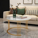 Modern Classic Designer Tethered Iron Stand Coffee Table Set of 2 - Decor Mantra 