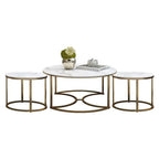 Designer Trio Golden Nesting Tables Set of 3 - Decor Mantra 