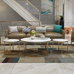 Designer Trio Golden Nesting Tables Set of 3 - Decor Mantra 