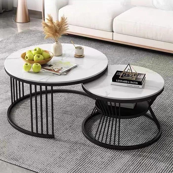 Modern Designer Multipurpose Coffee Table with Black Metal Finish - Decor Mantra 