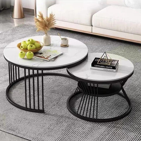 Modern Designer Multipurpose Coffee Table with Black Metal Finish - Decor Mantra 