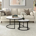 Premium Metallic Nesting Center Nesting Coffee Table Set of 2 - Decor Mantra 