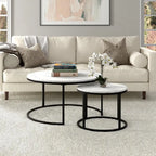 Premium Metallic Nesting Center Nesting Coffee Table Set of 2 - Decor Mantra 