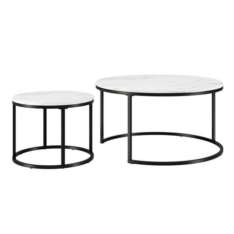 Premium Metallic Nesting Center Nesting Coffee Table Set of 2 - Decor Mantra 
