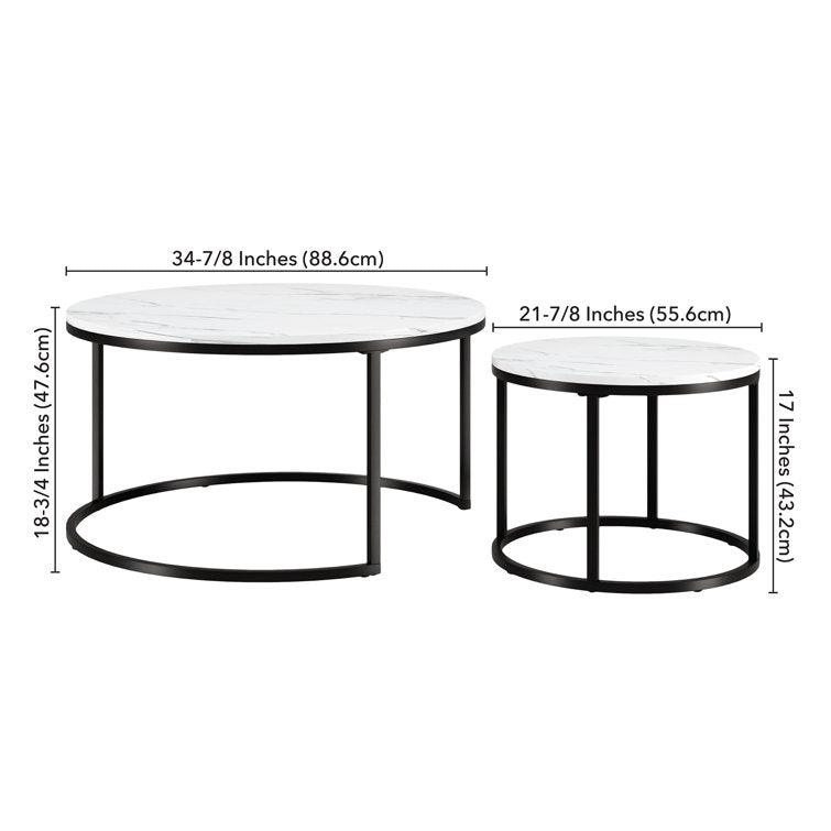 Premium Metallic Nesting Center Nesting Coffee Table Set of 2 - Decor Mantra 