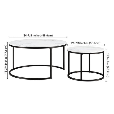 Premium Metallic Nesting Center Nesting Coffee Table Set of 2 - Decor Mantra 