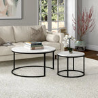 Premium Metallic Nesting Center Nesting Coffee Table Set of 2 - Decor Mantra 