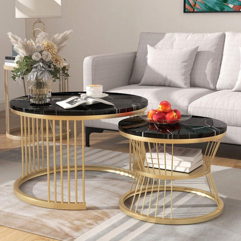 Minimalist Sleek Nesting Coffee Table Set of 2 - Decor Mantra 