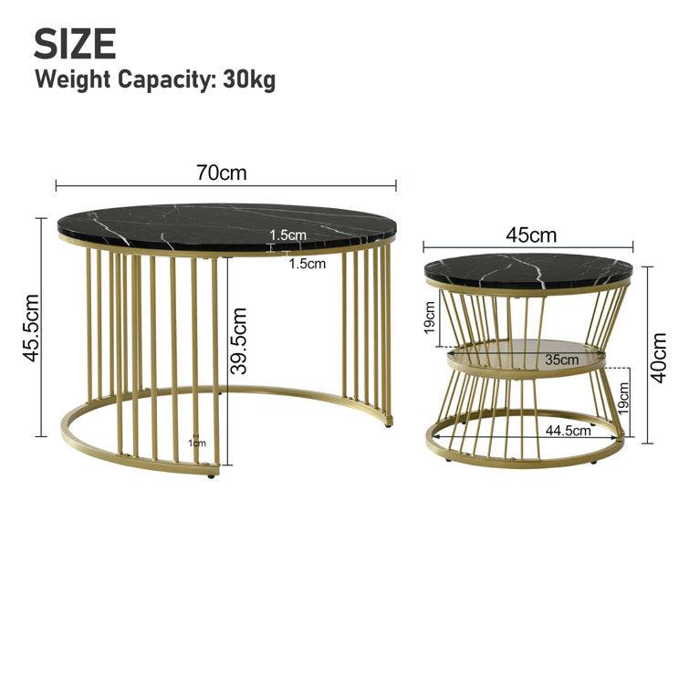 Minimalist Sleek Nesting Coffee Table Set of 2 - Decor Mantra 