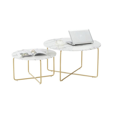 Cross-Legged Coffee Table Set of 2 - Decor Mantra 